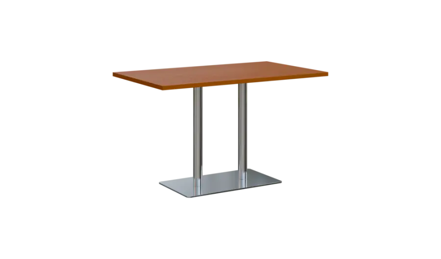 RGT 52 stůl hranatý, noha trubková, nerez, deska 25 mm, široký 1200 mm, třešeň šumavská